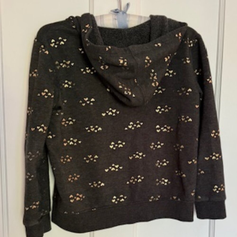 Cat and Jack Hoodie Metallic Heart Hoodie - Girl's SZ Medium (7/8) - Picture 2 of 5
